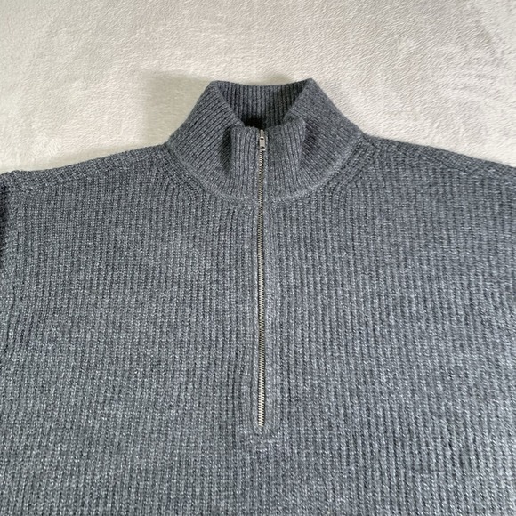 Vince Camuto Half Zip Pullover Cable Knit Sweater XL Gray Casual Oversized - Picture 2 of 11